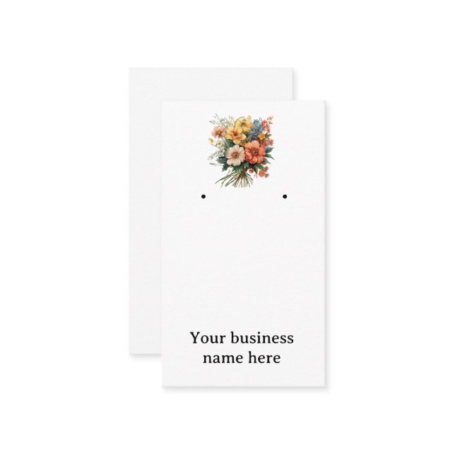 Earring card for jewellery business. Can customise (Front/Back In Situ)