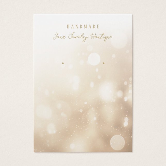 Earring Champagne Bokeh Glitter Display Cards (Front)