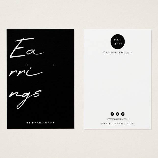 Earring Display Business Card (Front & Back)