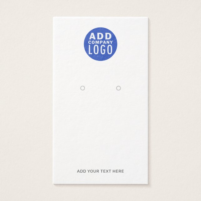 Earring Display Card Add Your Brand Logo Custom (Front)