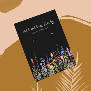 Earring Display Card • Colourful Wildflowers Logo