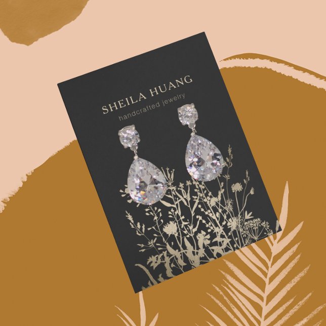 Earring Display Card • Earthy Floral Beige Gold (Creator Uploaded)