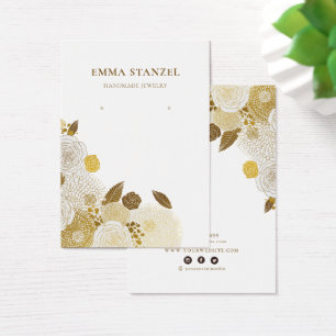 Earring Display Card • Gold Sketched Floral