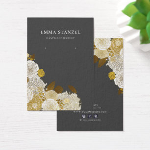 Earring Display Card • Gold Sketched Floral