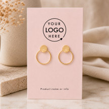 Earring Display Card | Logo Pink Jewelery Display