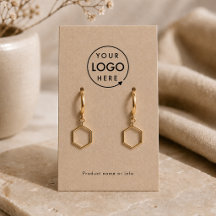 Earring Display Card | Rustic Kraft Jewelery Cards