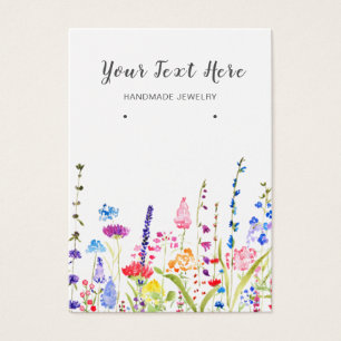 Earring Display Card • Watercolor Wild Flowers