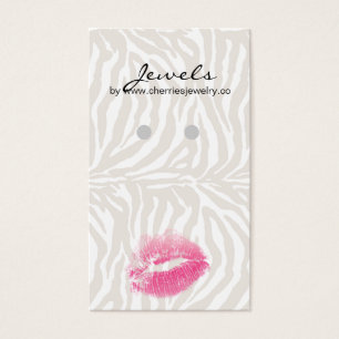 Earring Display Cards Cute Zebra Lips Jewellery