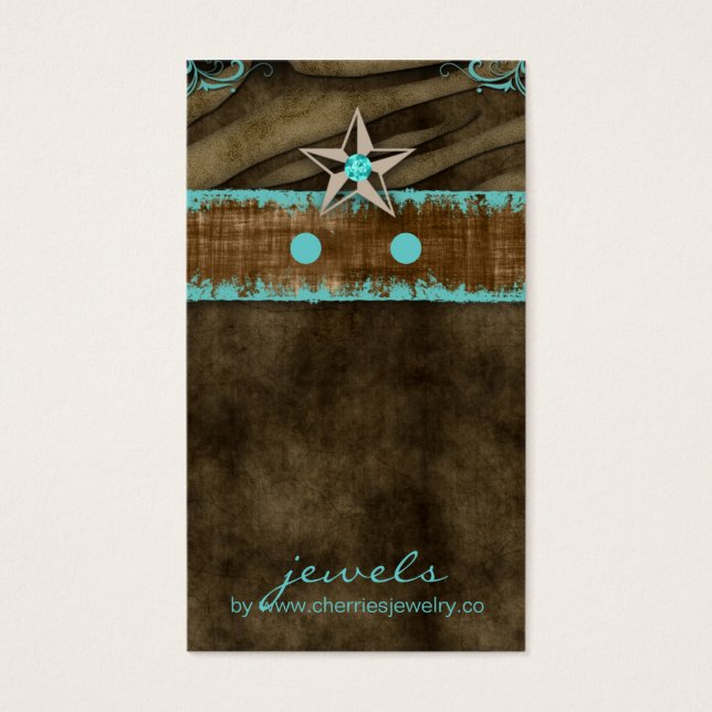 Earring Display Cards Cute Zebra Star Jewellery 3 (Front)