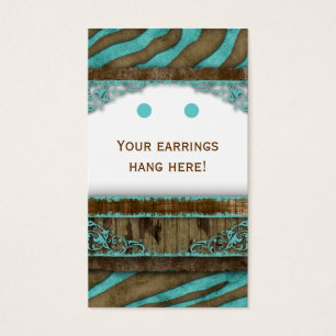Earring Display Cards Cute Zebra Western