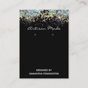 Earring Display Faux Rainbow Metalitic Glitter Business Card