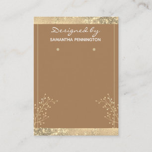 Earring Display Gold Floral Business Card