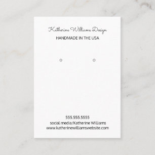 Earring Display    Handmade in the USA Business Card