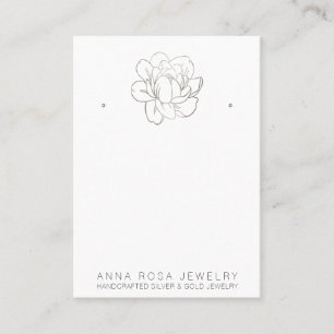 *~* EARRING DISPLAY QR Silver Glitter Flower Busin Business Card
