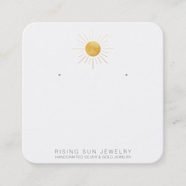 *~* EARRING DISPLAY QR Social Media Icons  Sun  Square Business Card (Front)