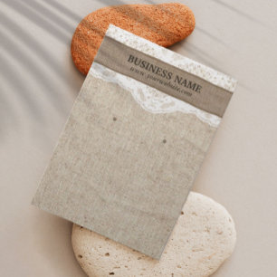 Earring Display Rustic Burlap & Lace Vintage