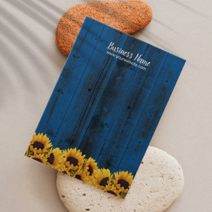 Earring Display Rustic Sunflower Navy Blue Wood