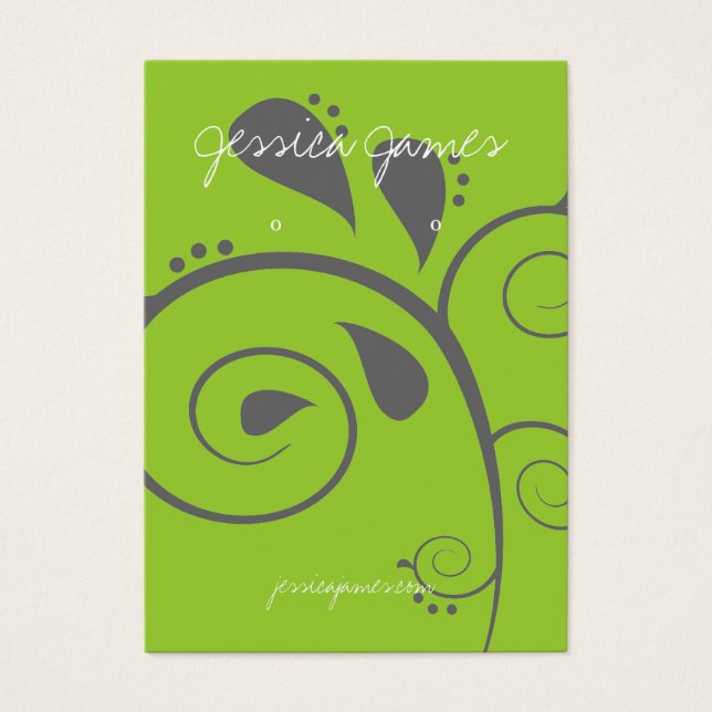 Earring Holder - Business Card Green (Front)