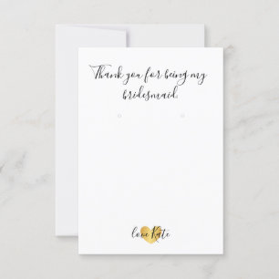 Earring Holder/Thank You Card - Heart Glam Gold