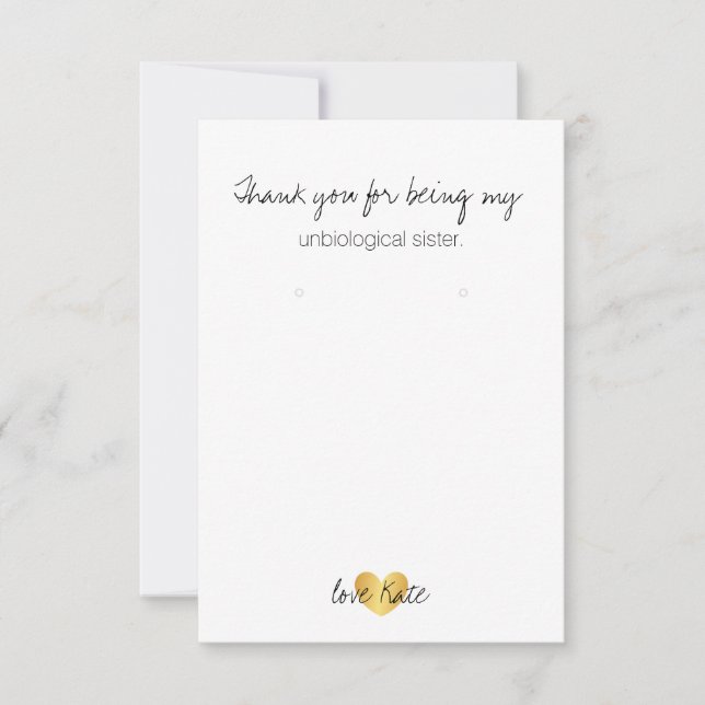 Earring Holder/Thank You Card - Heart Glam Gold (Front)