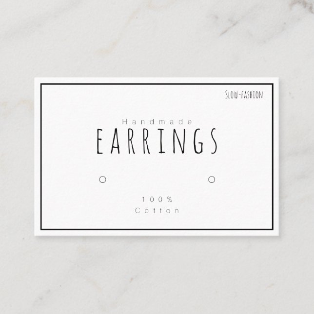 Earring holders display card business cards (Front)