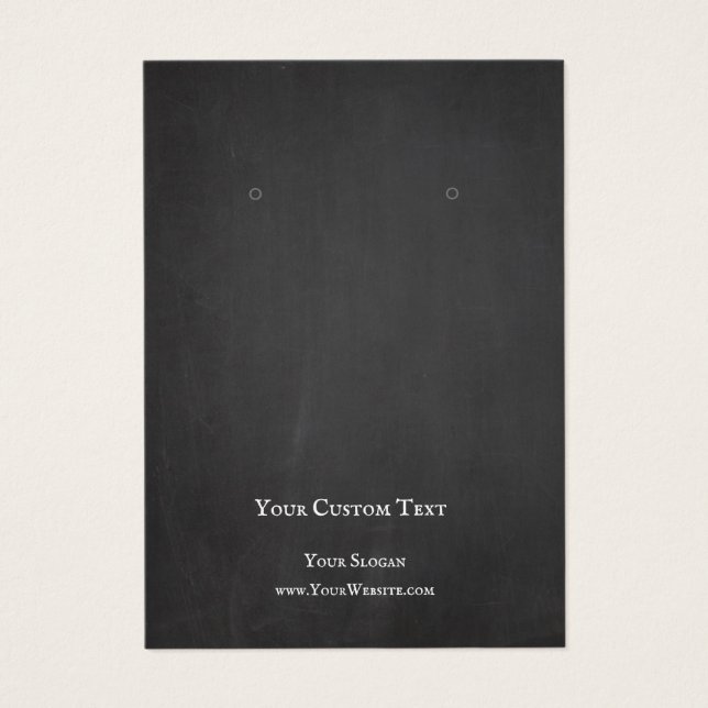 Earring Jeweller Display Card, Black ChalkBoard (Front)