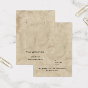 Earring Jewellery Display Card, Aged Brown Texture