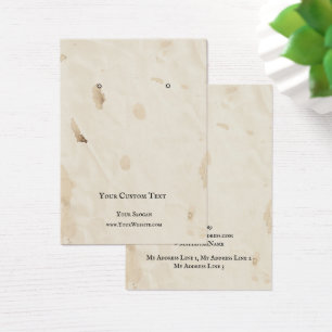 Earring Jewellery Display Card, Aged Light Brown