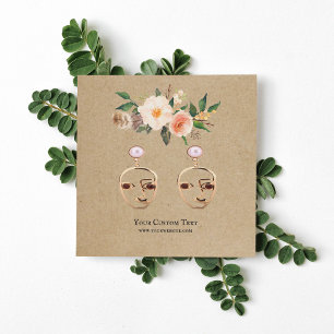 Earring Jewellery Display Card • Boho Feather Flor