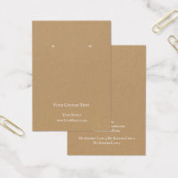 Earring Jewellery Display Card, Brown Kraft Art