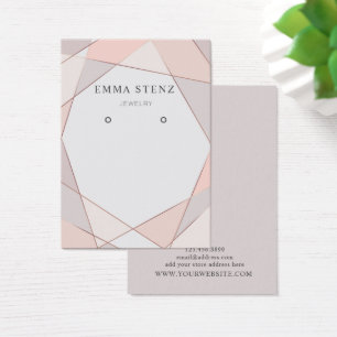Earring Jewellery Display Card • Modern Rose Gold