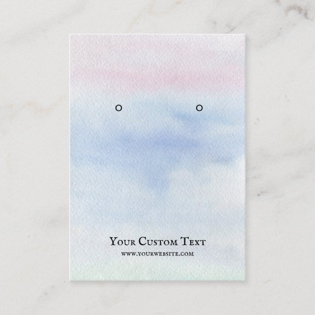 Earring Jewellery Display Card • Pastel Watercolor (Front)