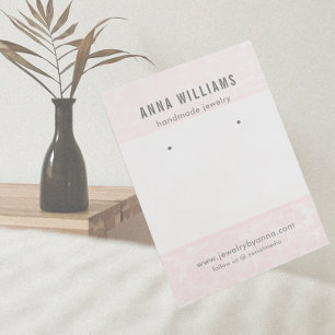 Earring Jewellery Display Card • Pink Floral Lace