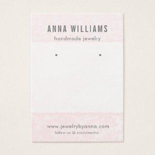 Earring Jewellery Display Card • Pink Floral Lace