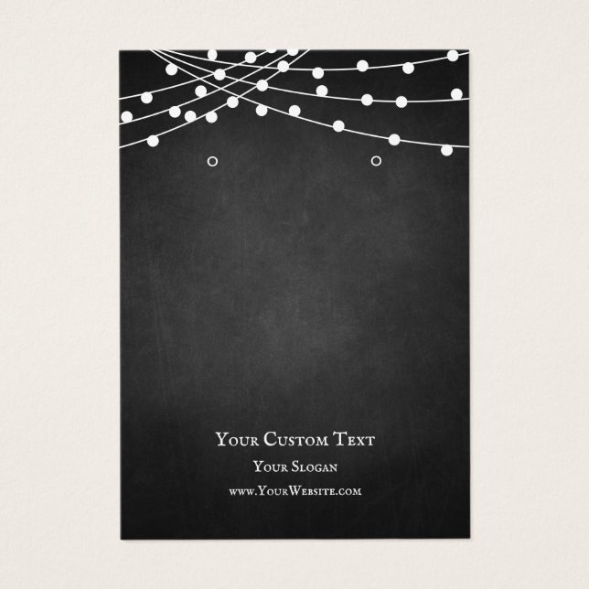 Earring Jewellery Display Card, Rustic Dark Wood (Front)