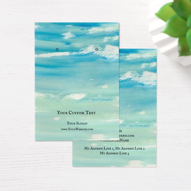 Earring Jewellery Display Card, Spring Sky Artwork (Desk)