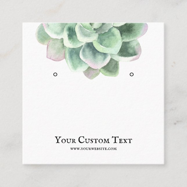 Earring Jewellery Display Card • Succulent Flower (Front)