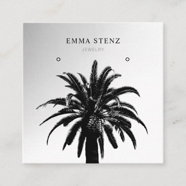 Earring Jewellery Display Card • Tropic Palm (Front)