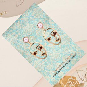 Earring Jewellery Display Card • Vintage Damask