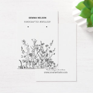 Earring Jewellery Display Card • Wildflowers