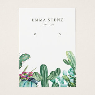 Earring Jewellery Display Cards • Flowering Cactus