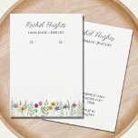 Earring Jewellery Floral Display Card<br><div class="desc">These floral jewellery display cards are decorated with delicate watercolor flowers and foliage.
Please use a punch to create the holes for your earrings. 
Original Watercolor © Michele Davies.</div>
