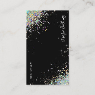 Earring Jewellery Holographic Glitter Black Displa Business Card