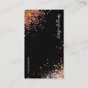 Earring Jewellery Holographic Glitter Black Displa Business Card