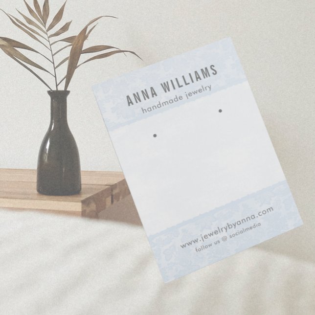 Earring Jewelry Display Card • Blue Floral Lace (Creator Uploaded)