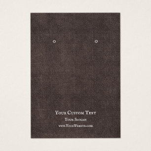 Earring Jewelry Display Card, Rustic Dark Kraft