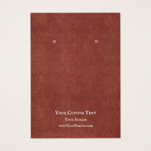 Earring Jewelry Display Card, Rustic Red Kraft