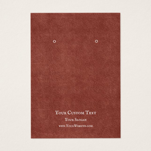 Earring Jewelry Display Card, Rustic Red Kraft (Front)