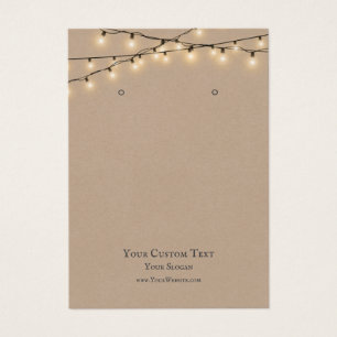 Earring Jewelry Display Card, Rustic String lights