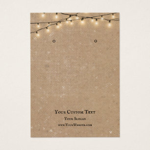 Earring Jewelry Display Card, Rustic String lights